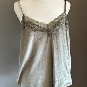Silvery Sage Velour Lace Camisole